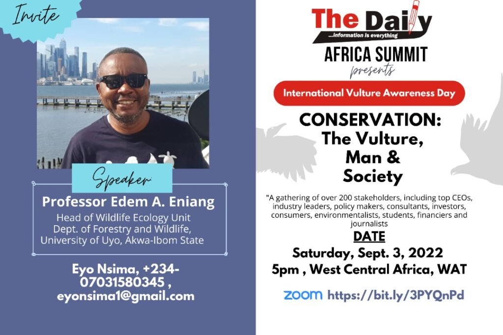 BREAKING: The Daily Africa Summit on International Vulture Awareness Day begins September 3, 2022 at 5pm