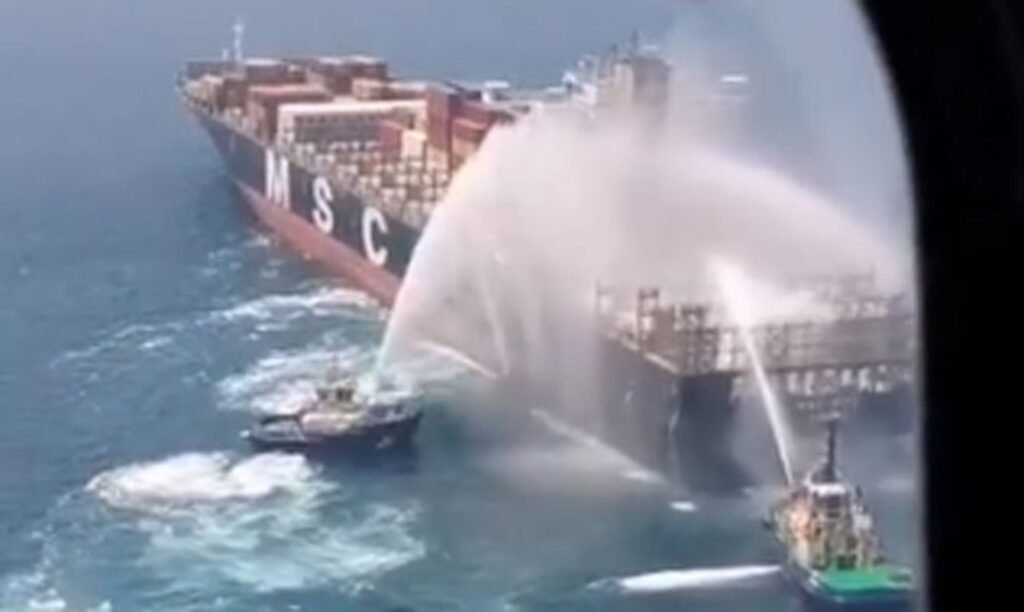 MARITIME ACCIDENT: MSC container ship catches fire