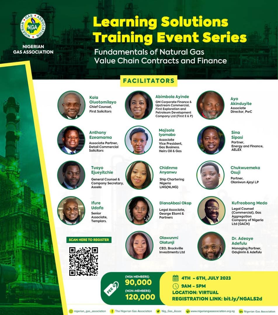Nigerian Gas Association holds Learning Solutions Training Series July 4-9, 2023