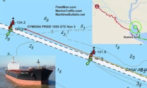 MARITIME: Bulk carrier aground in Martin Garcia channel, Rio de la Plata